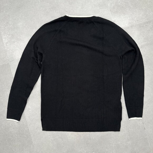 Ann Taylor LOFT Cat with Bow Sweater Black and White Small - Picture 4 of 8